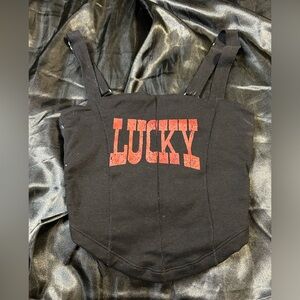 Black Tank Top with red lettering